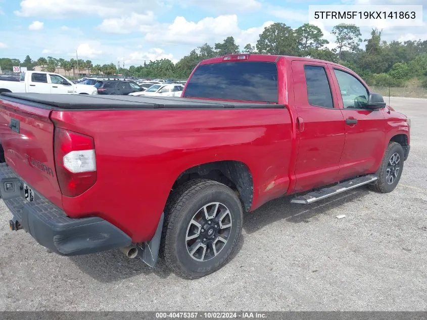 5TFRM5F19KX141863 2019 Toyota Tundra Double Cab Sr/Double Cab Sr5