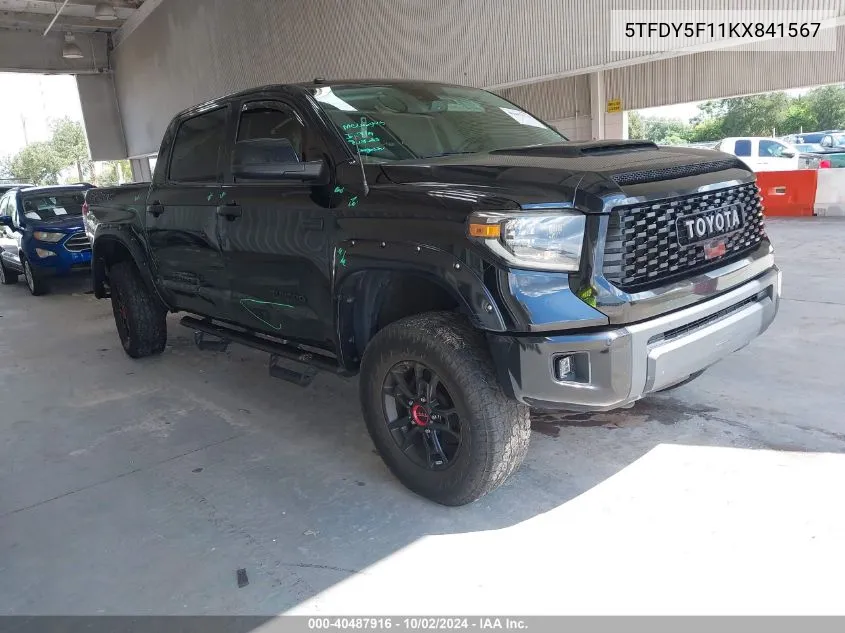 2019 Toyota Tundra Trd Pro 5.7L V8 VIN: 5TFDY5F11KX841567 Lot: 40487916