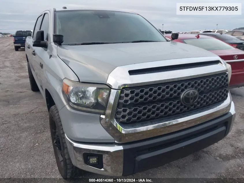 2019 Toyota Tundra Sr5 5.7L V8 VIN: 5TFDW5F13KX779305 Lot: 40514360