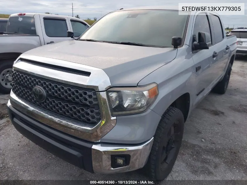 2019 Toyota Tundra Sr5 5.7L V8 VIN: 5TFDW5F13KX779305 Lot: 40514360