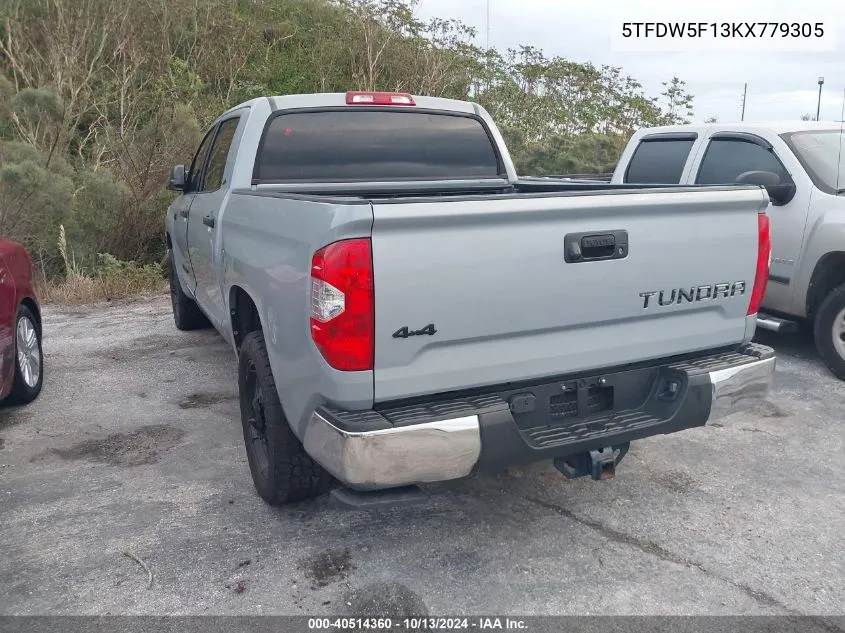 5TFDW5F13KX779305 2019 Toyota Tundra Sr5 5.7L V8