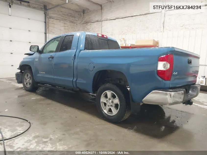 2019 Toyota Tundra Double Cab Sr/Double Cab Sr5 VIN: 5TFUY5F16KX784234 Lot: 40524371