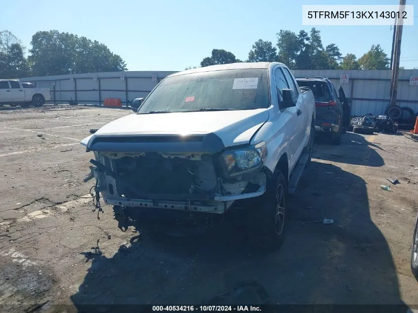 2019 Toyota Tundra Sr 4.6L V8 VIN: 5TFRM5F13KX143012 Lot: 40534216