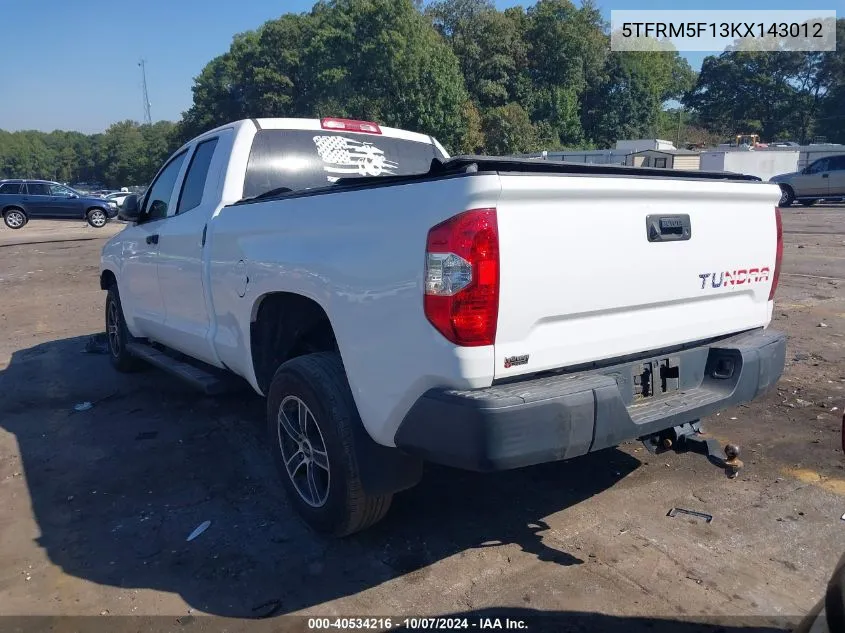 5TFRM5F13KX143012 2019 Toyota Tundra Sr 4.6L V8