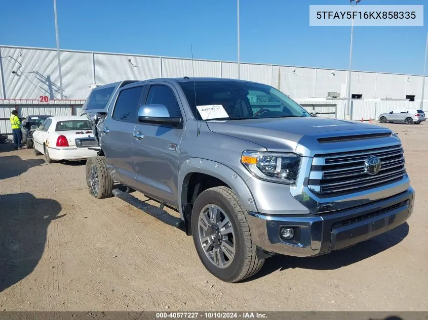 2019 Toyota Tundra 1794 5.7L V8 VIN: 5TFAY5F16KX858335 Lot: 40577227