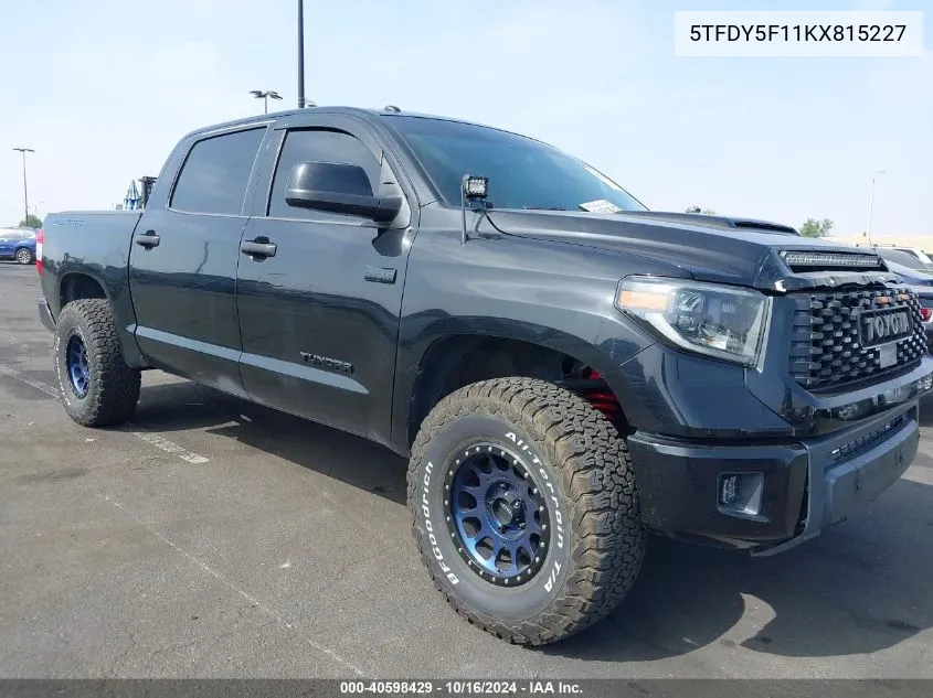 5TFDY5F11KX815227 2019 Toyota Tundra Trd Pro 5.7L V8