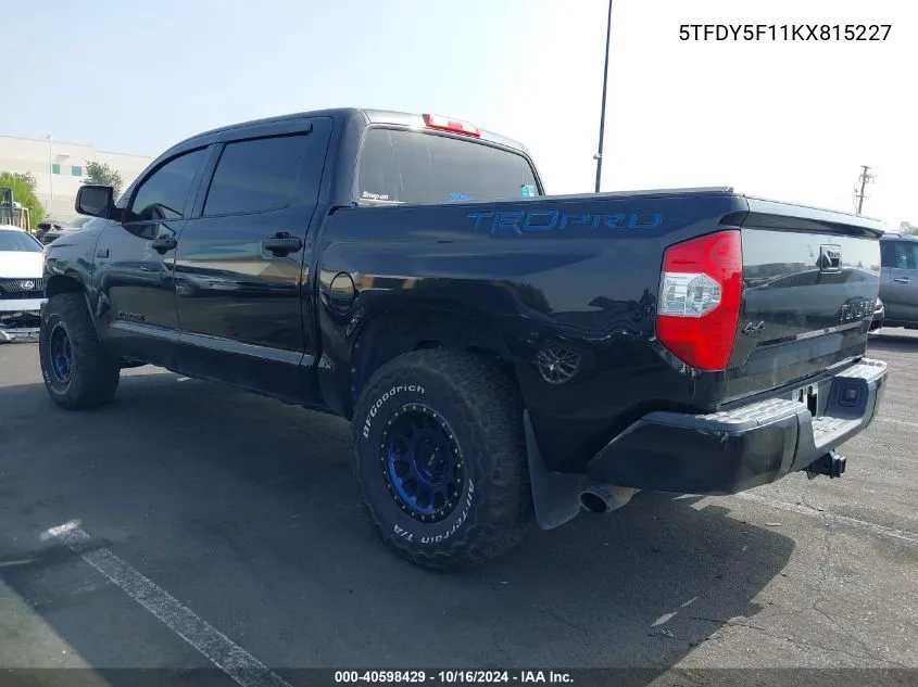 5TFDY5F11KX815227 2019 Toyota Tundra Trd Pro 5.7L V8