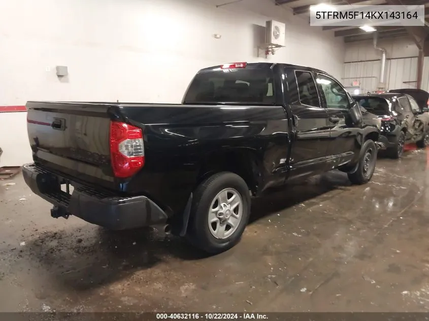 2019 Toyota Tundra Sr 4.6L V8 VIN: 5TFRM5F14KX143164 Lot: 40632116