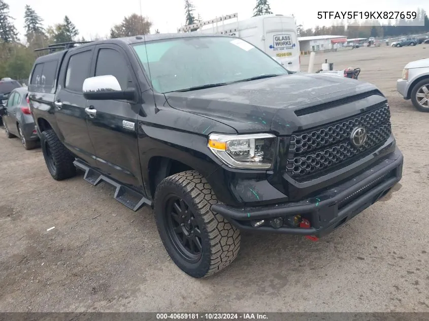 5TFAY5F19KX827659 2019 Toyota Tundra Platinum 5.7L V8