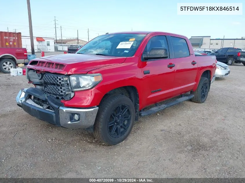 5TFDW5F18KX846514 2019 Toyota Tundra Sr5 5.7L V8