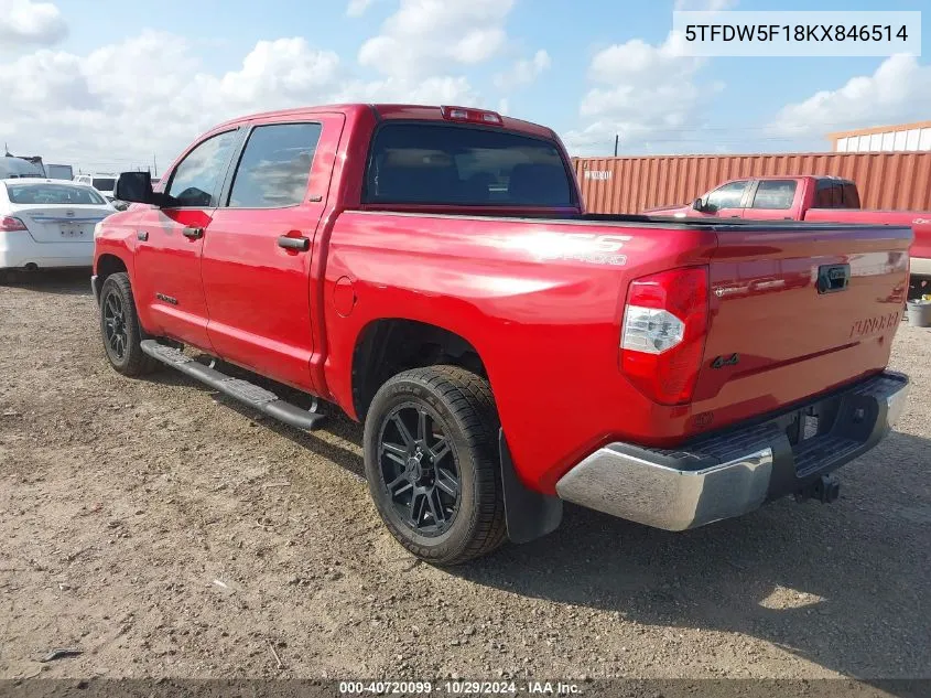 5TFDW5F18KX846514 2019 Toyota Tundra Sr5 5.7L V8