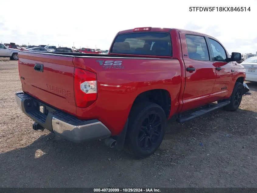 5TFDW5F18KX846514 2019 Toyota Tundra Sr5 5.7L V8