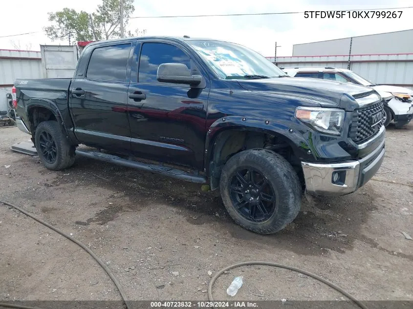 2019 Toyota Tundra Sr5 5.7L V8 VIN: 5TFDW5F10KX799267 Lot: 40723832