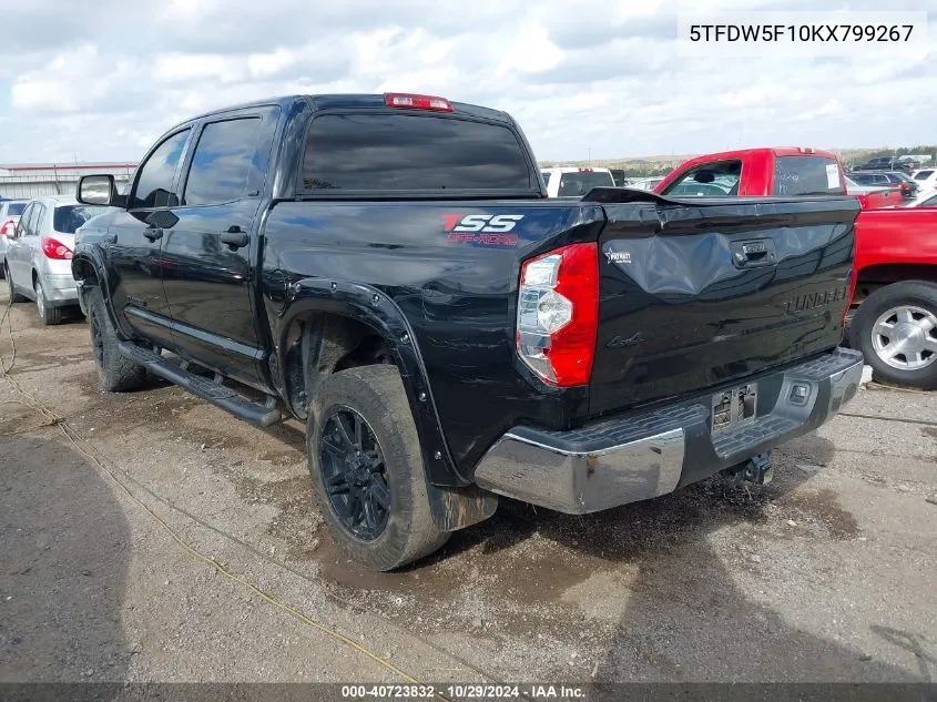 2019 Toyota Tundra Sr5 5.7L V8 VIN: 5TFDW5F10KX799267 Lot: 40723832