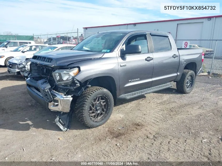 2019 Toyota Tundra Sr5 Plus 5.7L V8 VIN: 5TFDY5F10KX854732 Lot: 40770045