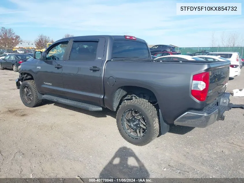 2019 Toyota Tundra Sr5 Plus 5.7L V8 VIN: 5TFDY5F10KX854732 Lot: 40770045