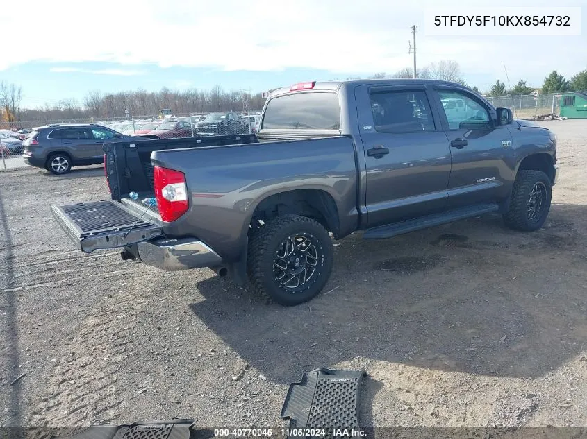 2019 Toyota Tundra Sr5 Plus 5.7L V8 VIN: 5TFDY5F10KX854732 Lot: 40770045