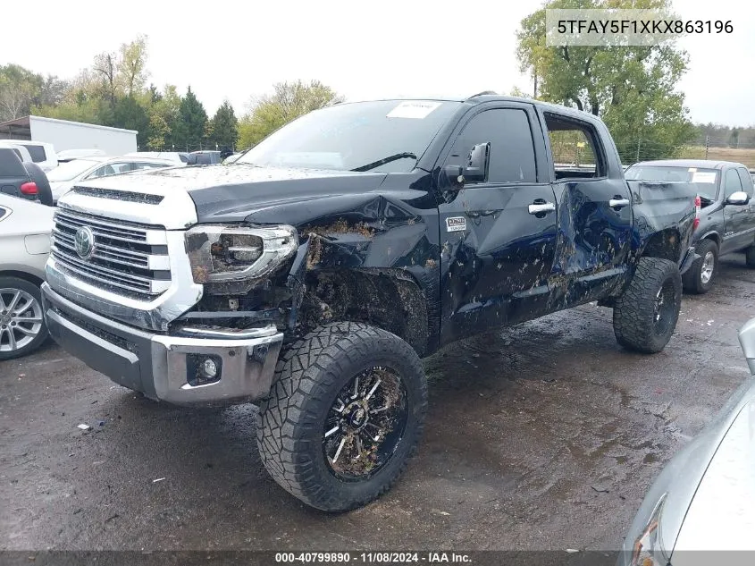 2019 Toyota Tundra Platinum 5.7L V8 VIN: 5TFAY5F1XKX863196 Lot: 40799890