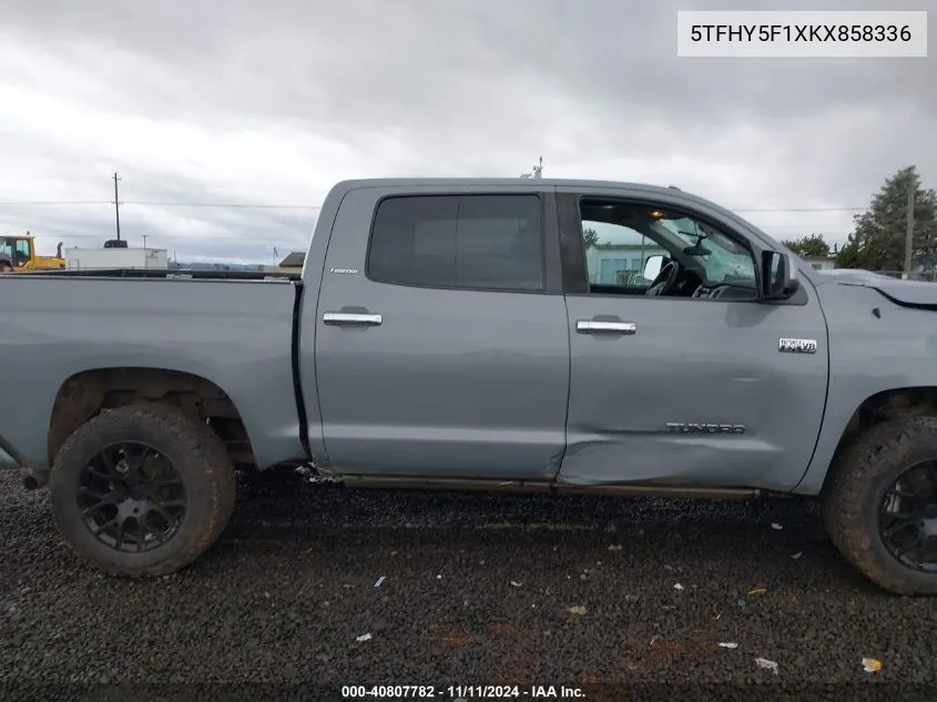 2019 Toyota Tundra Crewmax Limited VIN: 5TFHY5F1XKX858336 Lot: 40807782