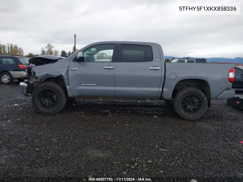 2019 Toyota Tundra Crewmax Limited VIN: 5TFHY5F1XKX858336 Lot: 40807782