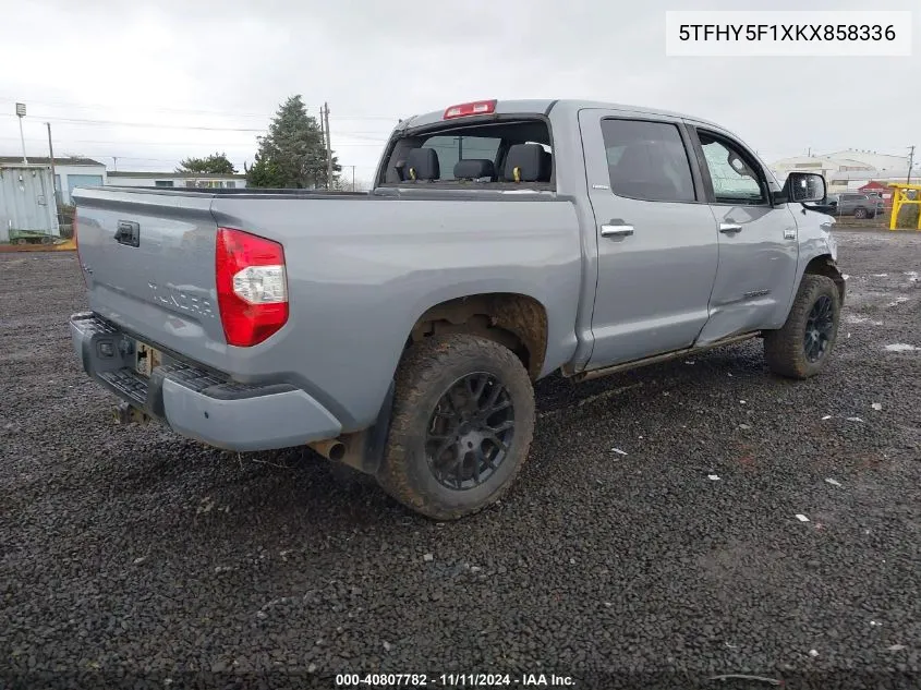 2019 Toyota Tundra Crewmax Limited VIN: 5TFHY5F1XKX858336 Lot: 40807782