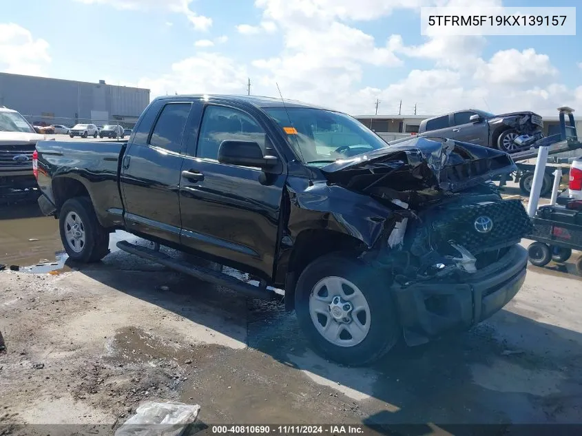 2019 Toyota Tundra Sr 4.6L V8 VIN: 5TFRM5F19KX139157 Lot: 40810690