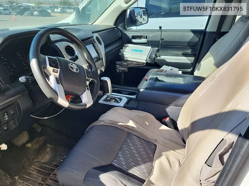 2019 Toyota Tundra Double Cab Sr/Double Cab Sr5 VIN: 5TFUW5F10KX831795 Lot: 40815572