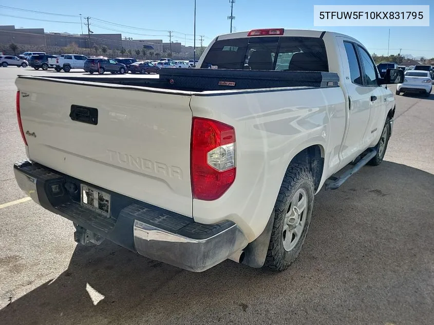 2019 Toyota Tundra Double Cab Sr/Double Cab Sr5 VIN: 5TFUW5F10KX831795 Lot: 40815572