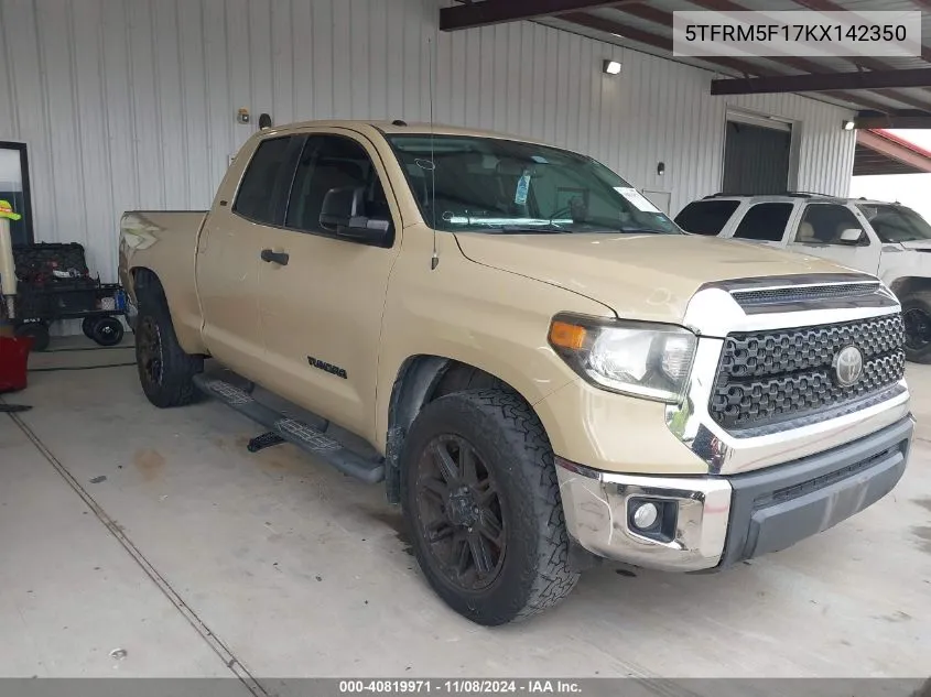 2019 Toyota Tundra Sr5 4.6L V8 VIN: 5TFRM5F17KX142350 Lot: 40819971