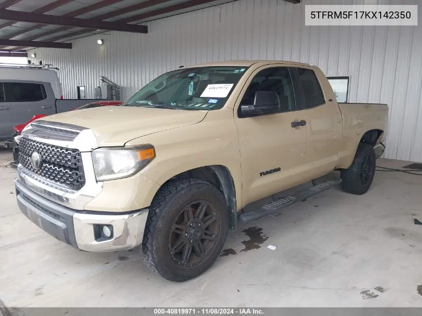 2019 Toyota Tundra Sr5 4.6L V8 VIN: 5TFRM5F17KX142350 Lot: 40819971