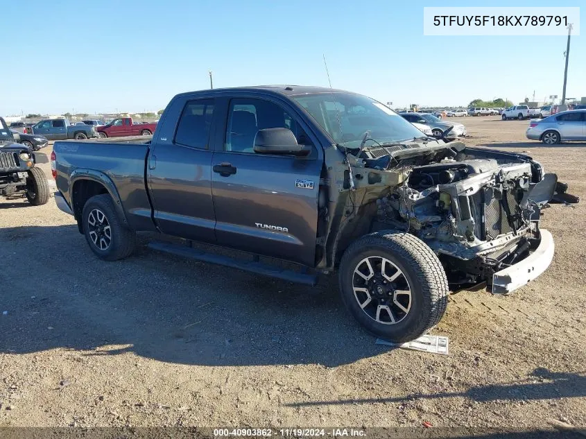 2019 Toyota Tundra Sr5 5.7L V8 VIN: 5TFUY5F18KX789791 Lot: 40903862