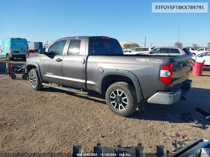 2019 Toyota Tundra Sr5 5.7L V8 VIN: 5TFUY5F18KX789791 Lot: 40903862