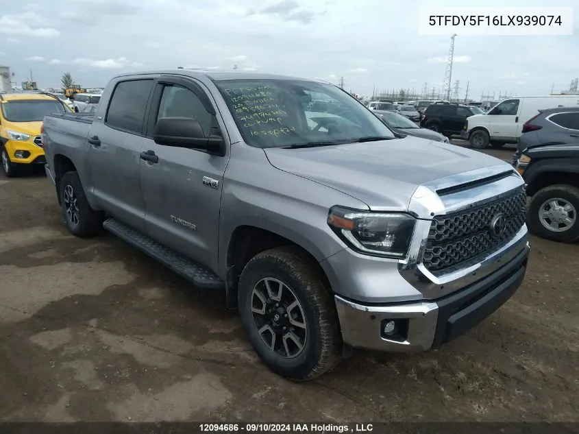 2020 Toyota Tundra Crewmax Sr5/Crewmax Trd Pro VIN: 5TFDY5F16LX939074 Lot: 12094686