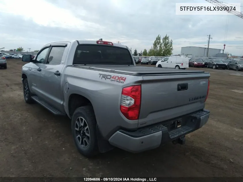 2020 Toyota Tundra Crewmax Sr5/Crewmax Trd Pro VIN: 5TFDY5F16LX939074 Lot: 12094686