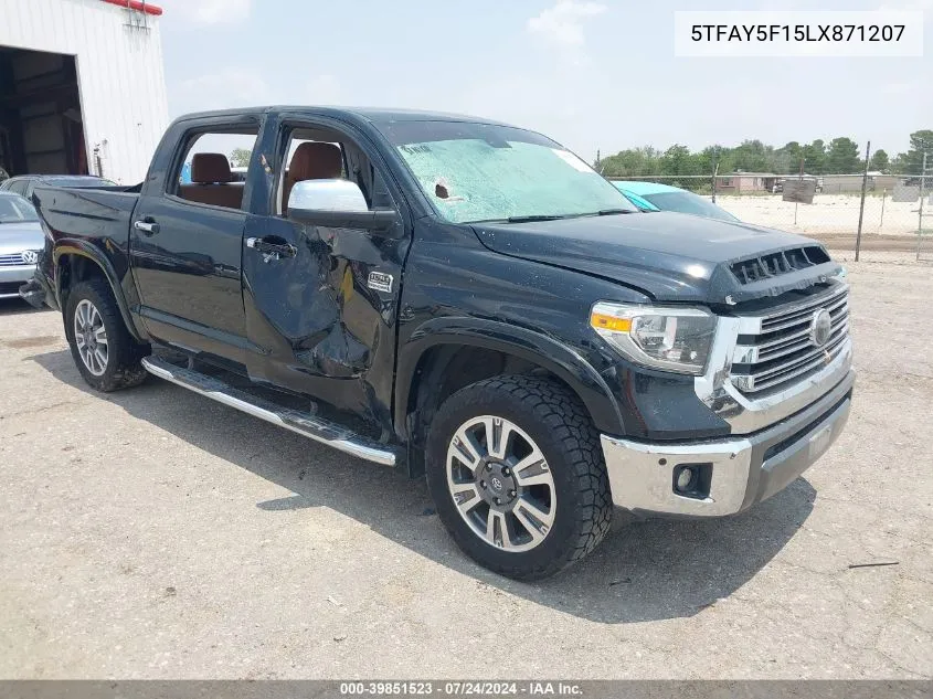 2020 Toyota Tundra 1794 Edition VIN: 5TFAY5F15LX871207 Lot: 39851523