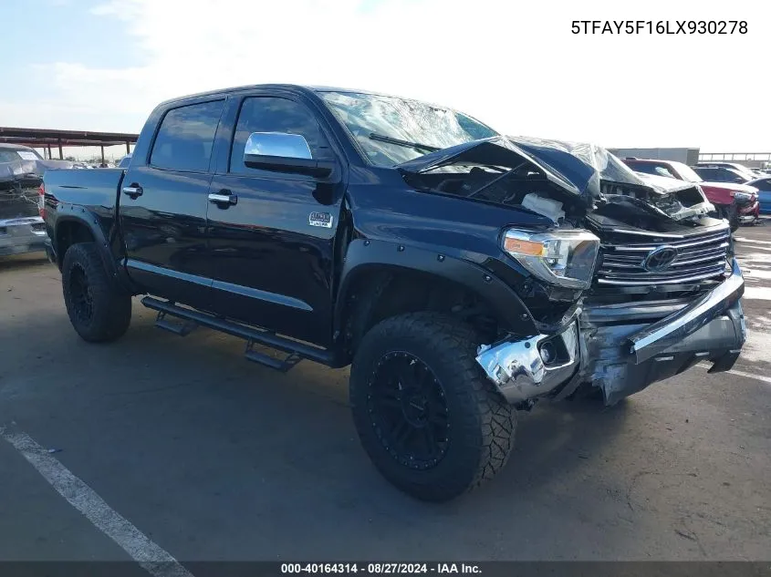 5TFAY5F16LX930278 2020 Toyota Tundra 1794 Edition