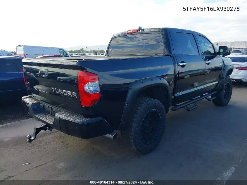 5TFAY5F16LX930278 2020 Toyota Tundra 1794 Edition