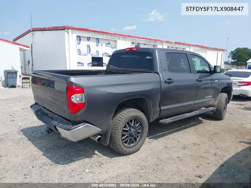 2020 Toyota Tundra Sr5 VIN: 5TFDY5F17LX908447 Lot: 40284962