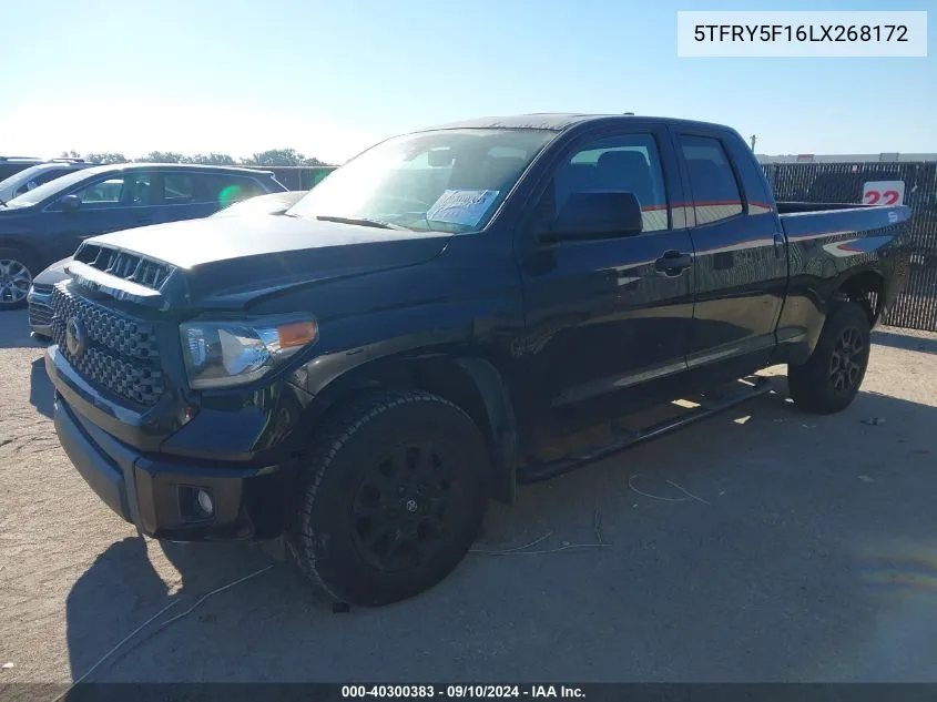 2020 Toyota Tundra Double Cab Sr/Double Cab VIN: 5TFRY5F16LX268172 Lot: 40300383