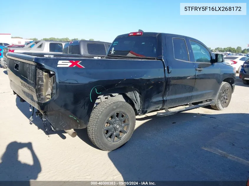 2020 Toyota Tundra Double Cab Sr/Double Cab VIN: 5TFRY5F16LX268172 Lot: 40300383