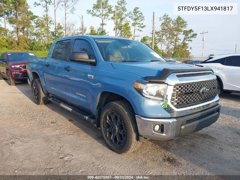 2020 Toyota Tundra Crewmax Sr5/Crewmax Trd P VIN: 5TFDY5F13LX941817 Lot: 40370857