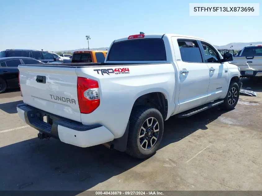 2020 Toyota Tundra 4Wd Limited VIN: 5TFHY5F13LX873696 Lot: 40438879