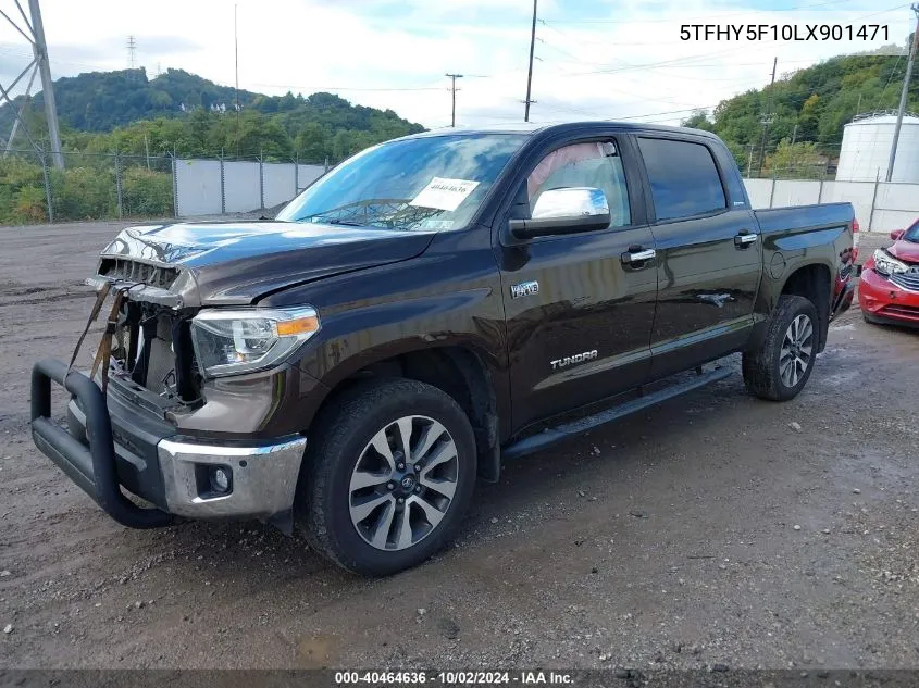 2020 Toyota Tundra Limited VIN: 5TFHY5F10LX901471 Lot: 40464636