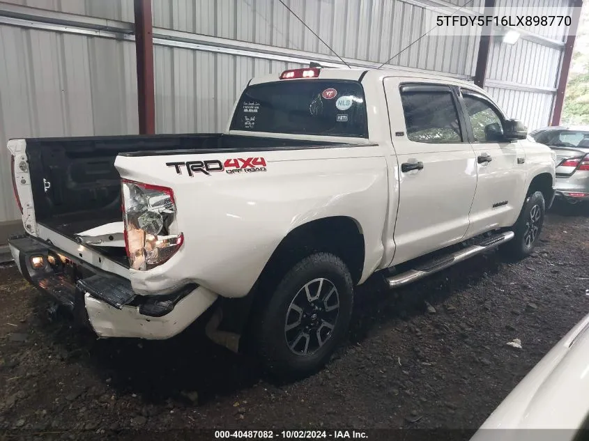 2020 Toyota Tundra Sr5 VIN: 5TFDY5F16LX898770 Lot: 40487082