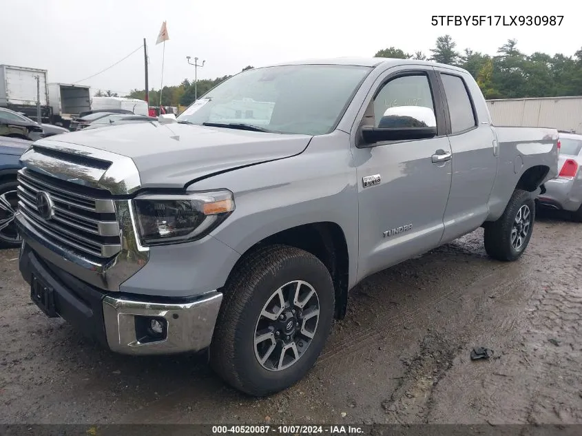 5TFBY5F17LX930987 2020 Toyota Tundra Limited