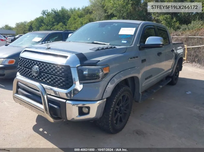 2020 Toyota Tundra Sr5 VIN: 5TFEY5F19LX266172 Lot: 40531850