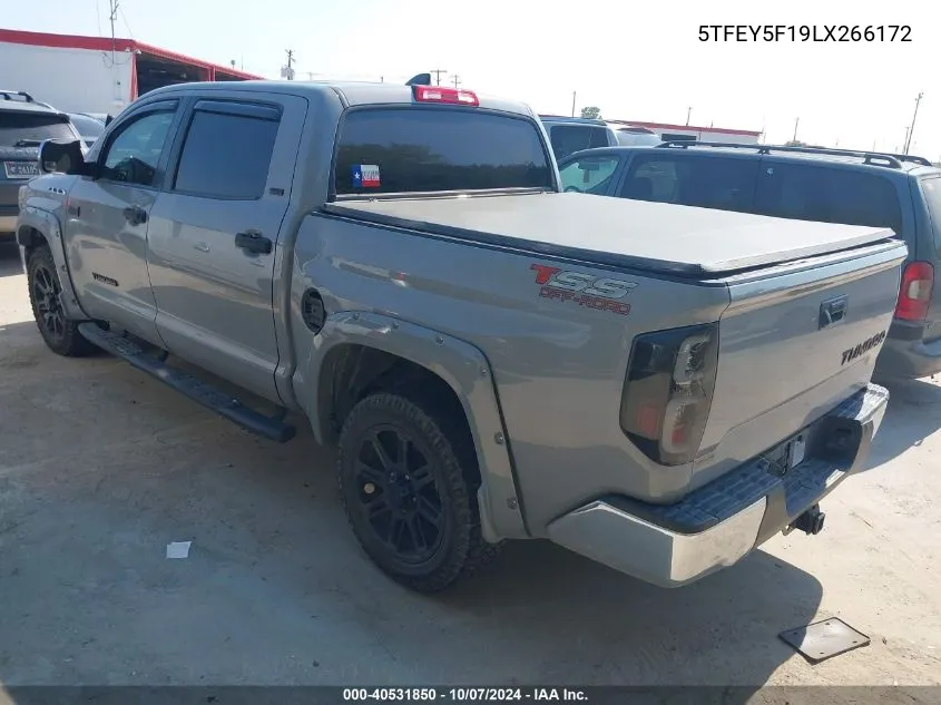 2020 Toyota Tundra Sr5 VIN: 5TFEY5F19LX266172 Lot: 40531850