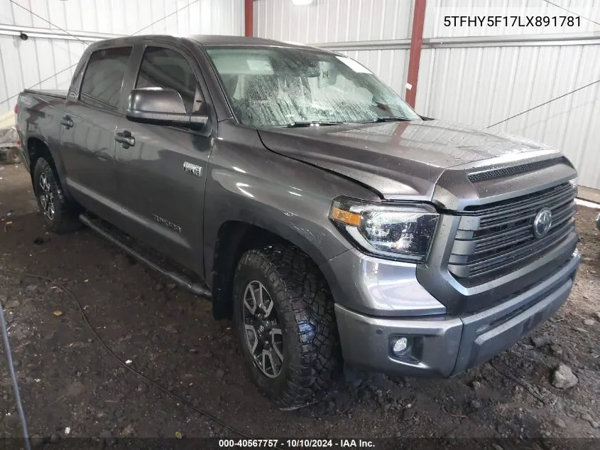 2020 Toyota Tundra Limited VIN: 5TFHY5F17LX891781 Lot: 40567757