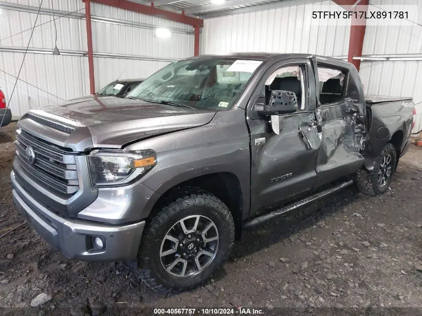 2020 Toyota Tundra Limited VIN: 5TFHY5F17LX891781 Lot: 40567757