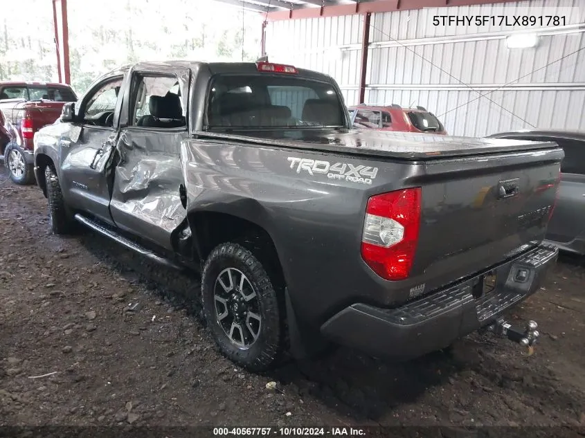 2020 Toyota Tundra Limited VIN: 5TFHY5F17LX891781 Lot: 40567757